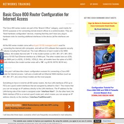 Basic Cisco 800 Router Configuration for Internet Access