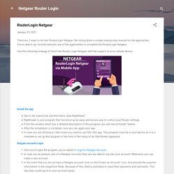 RouterLogin Netgear
