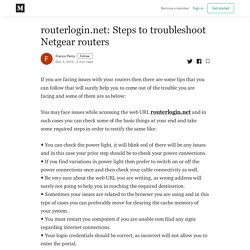 routerlogin.net: Steps to troubleshoot Netgear routers