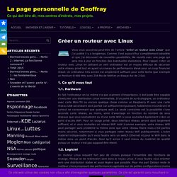 Créer un routeur avec Linux – La page personnelle de Geoffray