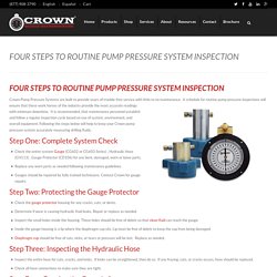 Four Steps to Routine Pump Pressure Inspection