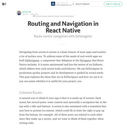 Routing and Navigation in React Native — The Exponent Log