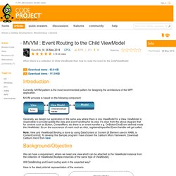 MVVM : Event Routing to the Child ViewModel