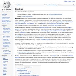 Routage - Wikipedia, l'encyclopédie libre
