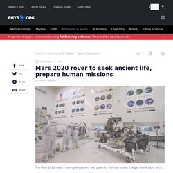 Mars 2020 rover to seek ancient life, prepare human missions