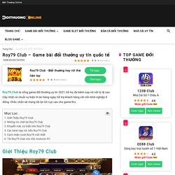 Roy79 Club - Game bài đổi thưởng uy tín quốc tế