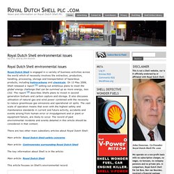 Royal Dutch Shell environmental issues – Royal Dutch Shell plc .com