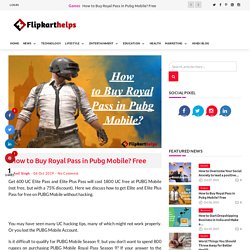 How to Buy Royal Pass in Pubg Mobile? Free