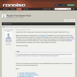 Royalty Free Sample Packs - Tips & Tricks - Renoise Forums