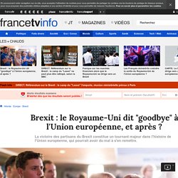 Brexit : le Royaume-Uni dit "goodbye" à l'Union européenne, et après ?