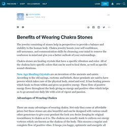 Benefits of Wearing Chakra Stones
