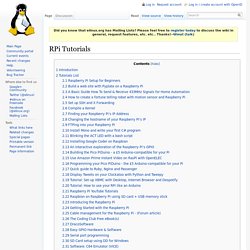 RPi Tutorials