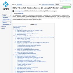 HOW-TO:Install Kodi on Fedora 23 using RPMFusion packages - Official Kodi Wiki