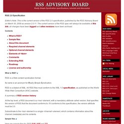 RSS 2.0 Specification (version 2.0.11)
