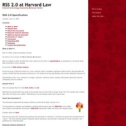 RSS 2.0 Specification (RSS 2.0 at Harvard Law)