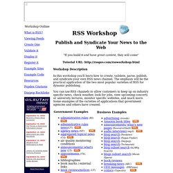 RSS Workshop - a Tutorial