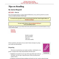 RT Tips, Chapter 3 ~ Tips on Reading