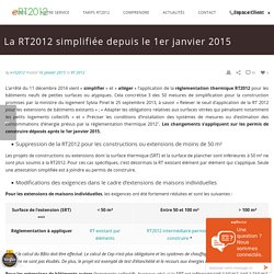 La RT2012 simplifiée depuis le 1er janvier 2015