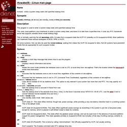 rtcwake(8) - Linux man page - Vimperator