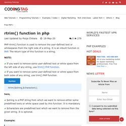 rtrim() function in PHP