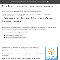 « Ruban Word » et « Barre Libre Office » pour mettre en forme vos documents – PortailEduc