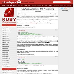 Ruby Web Applications - CGI Programming