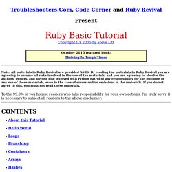 Ruby Basic Tutorial - More in depth