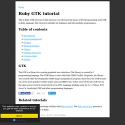 Ruby GTK tutorial