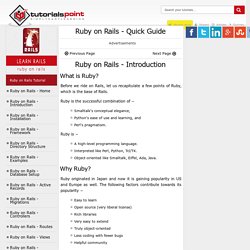 Ruby on Rails Quick Reference Guide