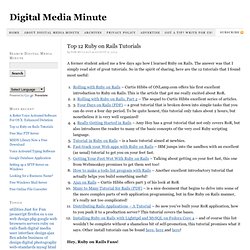 Top 12 Ruby on Rails Tutorials