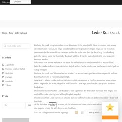 Leder Rucksack online bei Bag Selection Zurich zu bestellen!