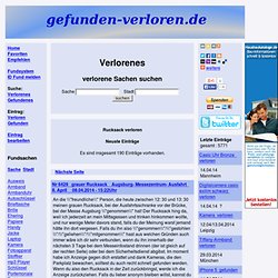 Rucksack verloren suche verlorenes/gefundenes