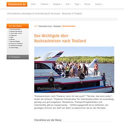 Rucksackreisen in Thailand