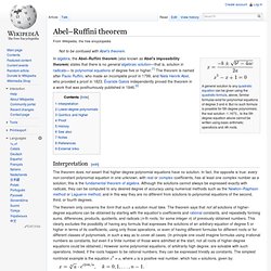 Abel-Ruffini Theorem