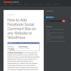 How to Add Facebook Social Comment Box on any Website