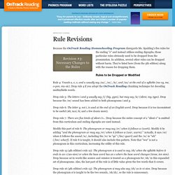 Rule Revisions