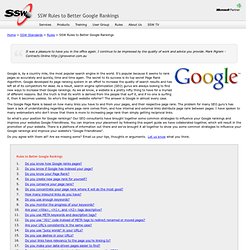 SSW Rules to Better Google Rankings