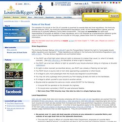Rules of the Road - Bicycle Laws & Road Rules - LouisvilleKy.gov