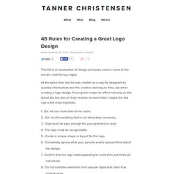 45 Rules for Creating a Great Logo Design. By Tanner Christensen.