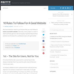 10 Rules To Follow For A Good Website