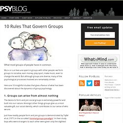 10 Rules That Govern Groups
