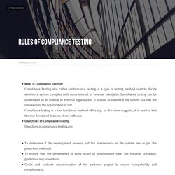 Rules of Compliance Testing