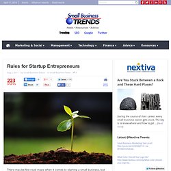 Rules for Startup Entrepreneurs
