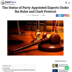 Iba Rules-Status of party appointed - Learn Lawdocs