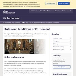 Rules and traditions of Parliament