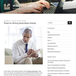 Rules for Writing Good News Articles