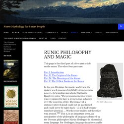 Runic Philosophy and Magic