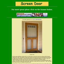 Screen Door Plan: Free Step By Step Instructions