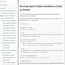 Running Apache Spark 2.0 on Docker · Spark examples