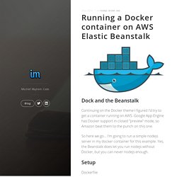 Running a Docker container on AWS Elastic Beanstalk